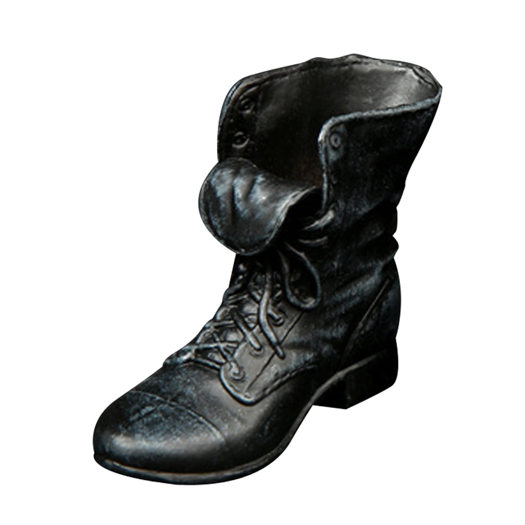 1/6 Male Black/Brown Plastic Leather Shoes Short Boots Fit 12" Changable Feet 