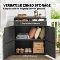 thumbnail image 4 of Outsunny Armoire de Rangement Extérieure en Osier avec 2 Tiroirs, Étagères, Gris Foncé, 4 of 10