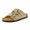 Stone, variant on Cushionaire Lane Cork Footbed Mens Sandals, Adjustable Buckle Comfort Slides for Men, Genuine Leather Insole Summer Sandals Men Footwear with Supportive EVA Sole