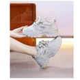 thumbnail image 4 of Women Chunky Platform Sneakers, Thick Rope Lace Faux Leather Comfort Casual Daily Walking Fashion Athletic Shoes, 4 of 5