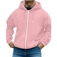 thumbnail image 5 of Mens Long Sleeve Zip-up Hoodie With Kanga Pocket Pink L, 5 of 6