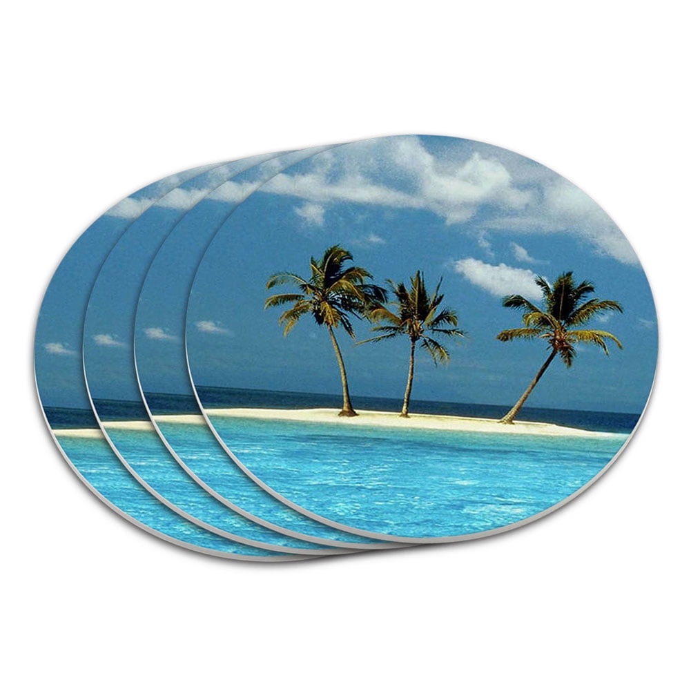 Tropical Deserted Island Beach Ocean Coaster Set - Walmart.com
