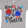thumbnail image 4 of Inktastic 4th of July Red, White and Blue Sweetie Cupcakes and Stars Boys or Girls Baby Bodysuit, 4 of 5