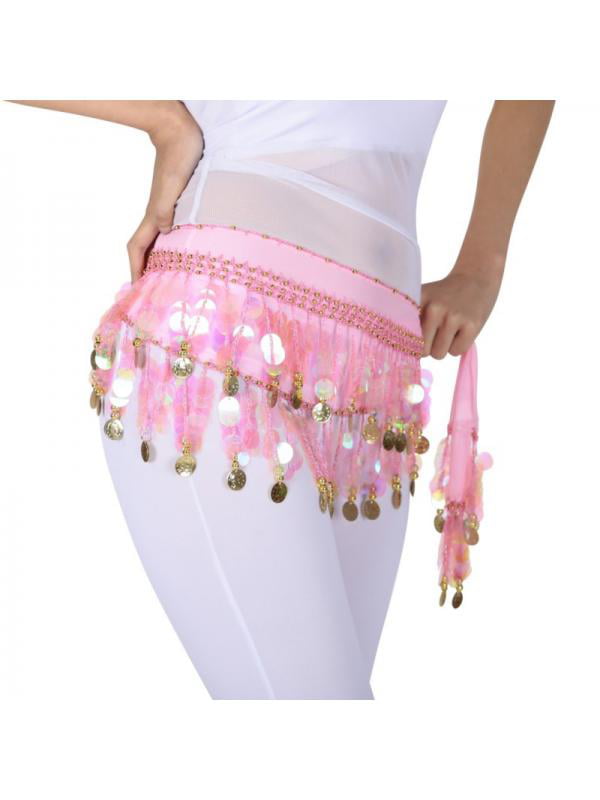 BellyLady Womens Belly Dance Dancing Hip Scarf Multi-Row 338 Coins Dance Skirt 
