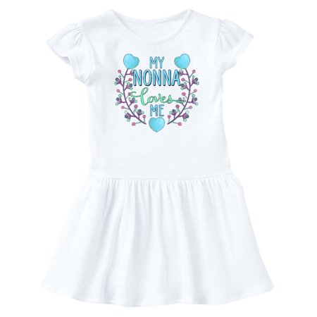 

Inktastic My Nonna Loves Me with Flowers and Hearts Gift Baby Girl Dress