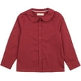 thumbnail image 4 of Leveret Kids & Toddler Girls Long Sleeve Uniform Cotton Dress Shirt Maroon (Size 5 Years), 4 of 4