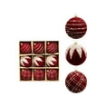 thumbnail image 2 of Gumesh 9-Pack Flocked Christmas Ball Ornaments, 3.96 Inch Luxury Velvet-Touch Decor in Gift Box, Premium Red & Gold Tree Ornaments with Ready-to-Gift Elegance, 2 of 6