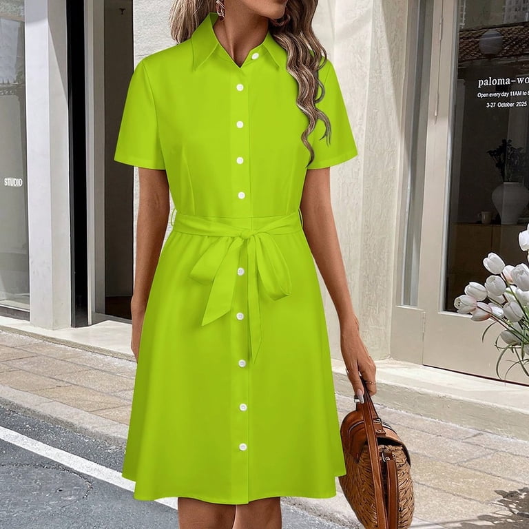 knee length dresses for ladies Bridesmaid Dresses Lime Green A-Line Short Sleeves V Neck Sequined Empire Waist Long Chiffon Bridesmaid Dresses main image 0