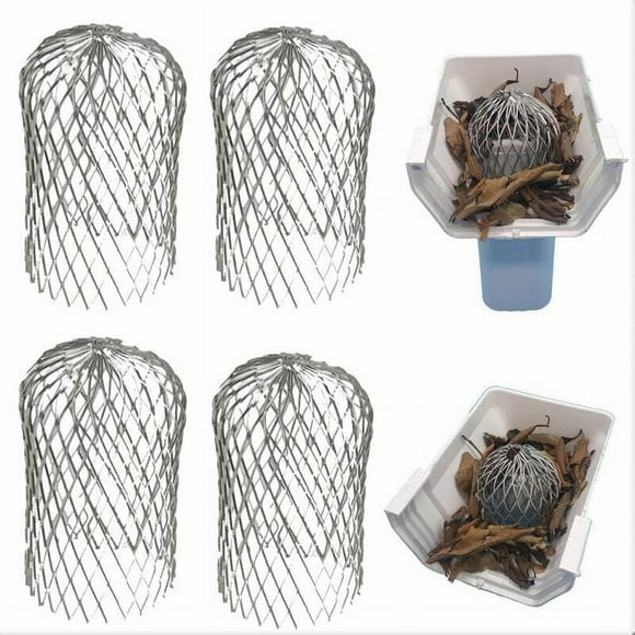 Gutter Protectors for Downspout, Aluminum Leaf Filter Strainer Adjustable Gutter Downspout Guards, Weather-Resistant Downspout Protector for Preventing Blockage in House Gutters (Set Of 4)