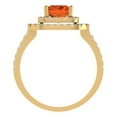 thumbnail image 4 of 2.62 ctw with Simulated Diamond Halo Accents Anniversary Ring for Women | Emerald Cut Simulated Red Diamond | Hyperallergenic Solid 18K Yellow Gold, 4 of 5