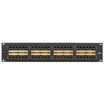 Leviton 5G596-C48 48-Port GigaMax 5e Flat 110-Style UTP Universal Patch Panel w/Central Labeling 2RU
