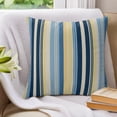 thumbnail image 3 of Pillow Covers 18x18 Set of 2, Blue Yellow Striped Throw Pillow Covers Decorative Couch Cushion Cover, Farmhouse Stripes Vintage Microfiber Soft Square Pillowcases for Bedroom Living Room Sofa, 3 of 9