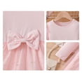 thumbnail image 6 of Rggeeun Girls Long Sleeve Bow Dress With Skirt Autumn Party Gown Toddler Baby Versatile Casual O-Neck Sundress, 6 of 6