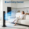 thumbnail image 6 of Memoryfield 36" Tower Fan, 3 Speeds & 4 Modes, 60° Oscillating Standing Fan, Black, 6 of 8