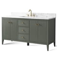 thumbnail image 2 of Vanity Art 60" Bathroom Vanity with Sink, Freestanding Storage Cabinet with Engineered Marble Top, Flip Down Tray, Drawer, and Shelve, 2 of 8