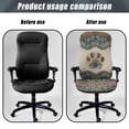 thumbnail image 4 of Xoenoiee Boho Paw Print Office Chair Cover Washable Stretchable Desk Chair Cover, 1 Piece High Back Computer Chair Cover, Office Chair Seat Slipcover, L, 4 of 7