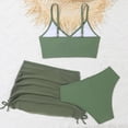 thumbnail image 5 of TOWED22 Girls 3 Piece Bathing Suit Summer Swimsuit UPF Bikini Set with Rash Guard Top and Cover Up Pants Green,10-11 Y, 5 of 6
