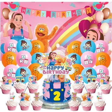 Ms Rachel Party Decorations Set Kit Balloons Birthday Decor Cake Topper Fans Banner Backdrop