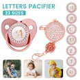 RELAX Baby Initial Letters Pacifier with Clip, Rose Gold Bling Pacifiers 6 12 Months, Silicone