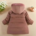 thumbnail image 3 of Hicidod Girl'S Winter Jackets Fur Trim Hooded Windproof Toddler Kids Outwear Padded Thicken Cotton Warm Puffer Jacket, 3 of 4