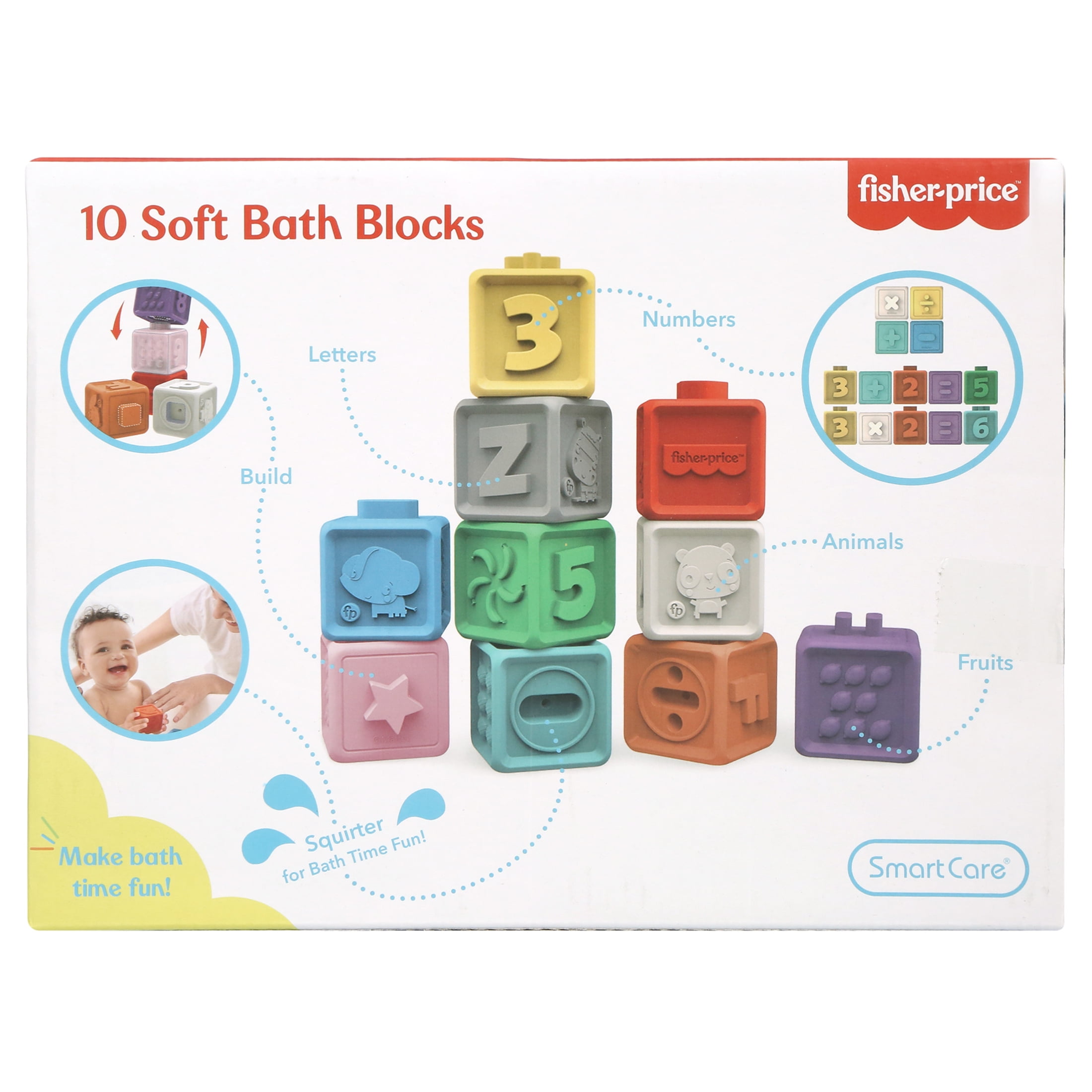 Fisher-Price 10-Piece Soft Bath Blocks Set, Bath Toys for Infants, 12+ Months