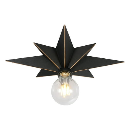 

Bornmio 16 inch Flush Mount Ceiling Light Industrial Black Metal Star Ceiling Lights