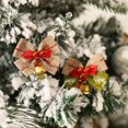 thumbnail image 4 of CUITING 15 Pieces Christmas Bow with Bells Mini Ribbon Bows Burlap Wreath Bows Wrapping Bows Hanging Xmas Wreath Bowknot Ornament for Christmas Tree Presents Decorations, 4 of 4