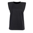 thumbnail image 2 of Sylvamorning T-shirts à Épaules Rembourrées pour Femmes, Haut Sans Manches Uni pour Femme de Bureau, 2 of 7