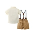 thumbnail image 4 of Toddler Boys Formal Outfits 12 Months-5T Suits Baby Clothes Set Shorts Sleeve Shirt Suspender Pants, 4 of 11