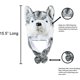 thumbnail image 3 of Gorro de invierno de peluche XCF con forma de lobo y husky corto, 3 of 4
