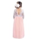 thumbnail image 4 of Vestido de fiesta transparente de manga larga con falda corta de ballet de tubo recto con espalda de encaje para niñas y mujeres, 4 of 5