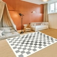 thumbnail image 6 of Area Rugs for Bedroom Living Room, 5' x 6.6' Ft Checkered Rug Retro Checkerboard Moroccan Rug Lightweight Outdoor Washable Carpet Rustic Decor for Living Room Bedroom Kitchen Patio(Black/Gray), 6 of 11