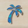 thumbnail image 3 of Sterling Silver Blue Opal Palm Tree Earring and Necklace: Hawaiian Jewelry, 3 of 10