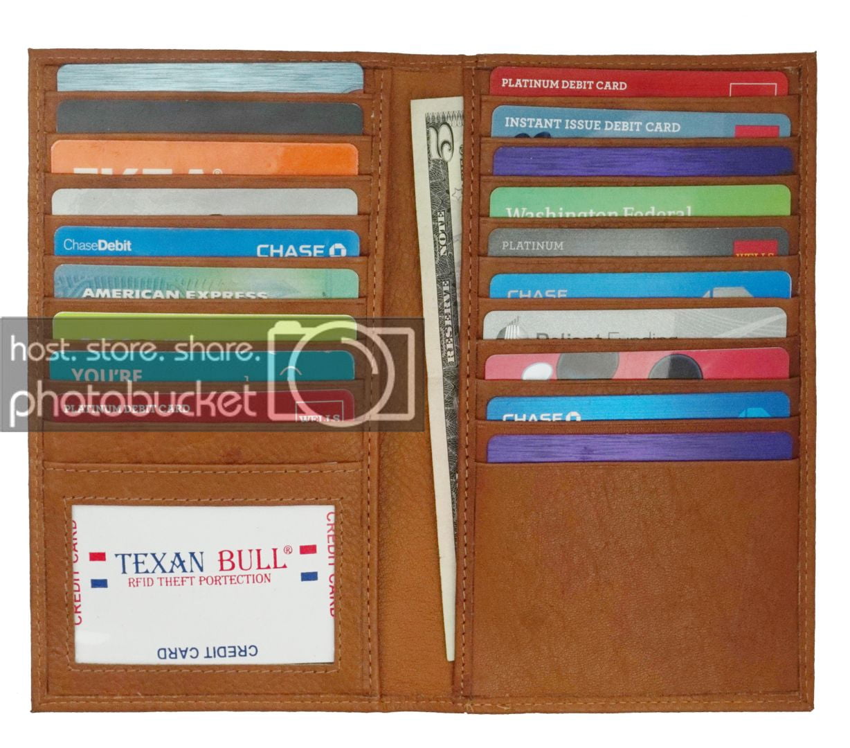 Genuine Leather Bifold Wallet For Men - Euro Style Hipster Wallet, Holds 20 Cards, Burgundy - View #2