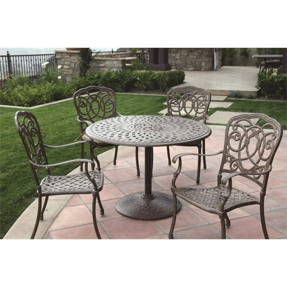 Darlee Florence 5 Piece 42 Round Patio Dining Set With Seat Cushion