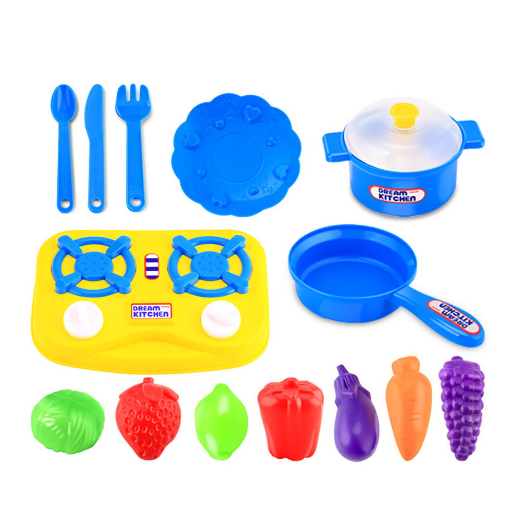 15pcs Plastic Kids Children Kitchen Utensils Food Cooking Pretend