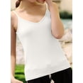 thumbnail image 6 of Women'S Cotton Tops: Spaghetti Strap, Knitted Tanks, Casual Slim Fit Sleeveless Camisole White L, 6 of 8