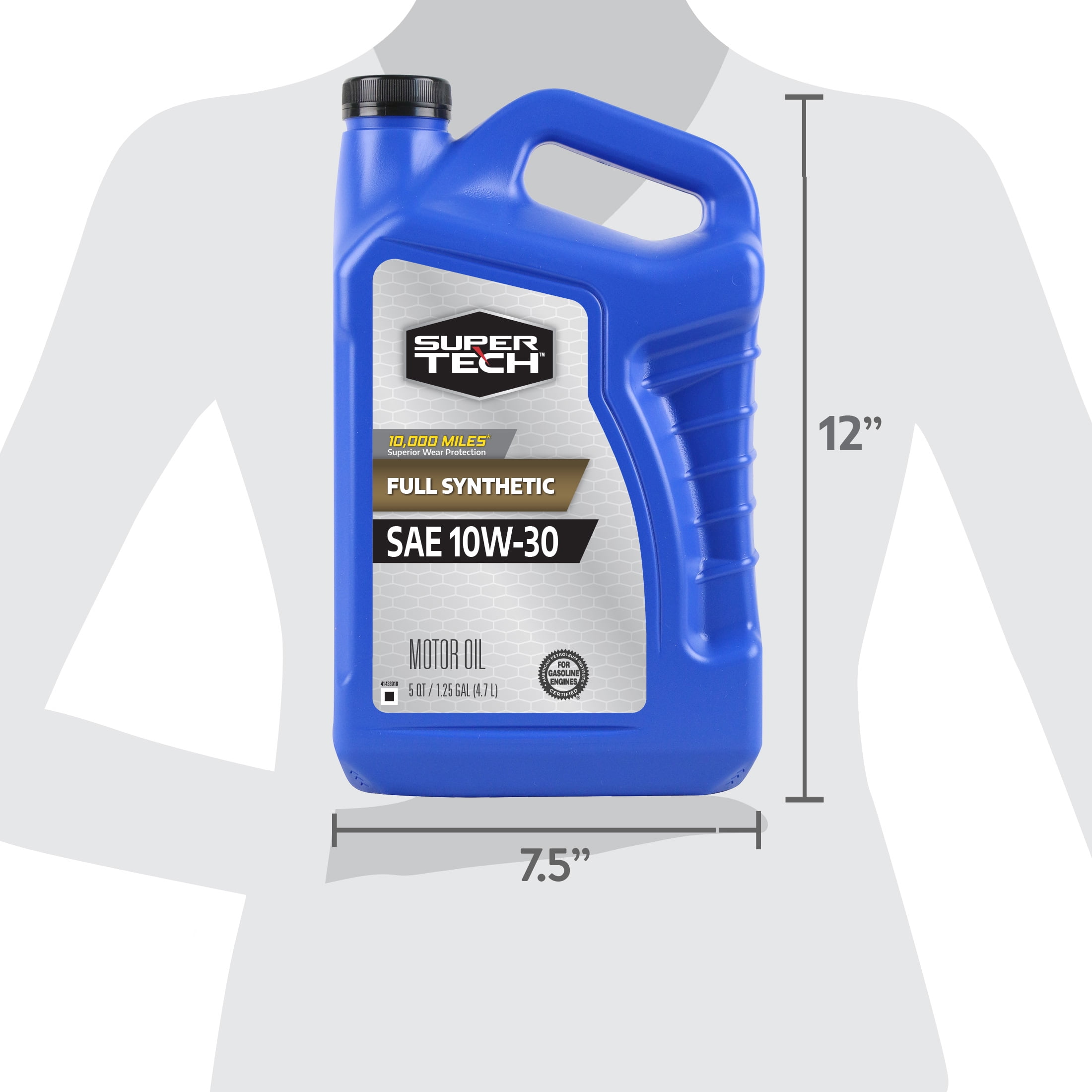 Super Tech Full Synthetic SAE 10W 30 Motor Oil 5 Quarts Walmart