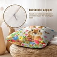 thumbnail image 3 of Happy Easter Pillow Covers 20x20 Inch Easter Cute Bunny Eggs Flowers Pillowcase Spring Decorative Outdoor Farmhouse Cushion Case for Sofa Couch Bedroom, Set of 2, 3 of 8