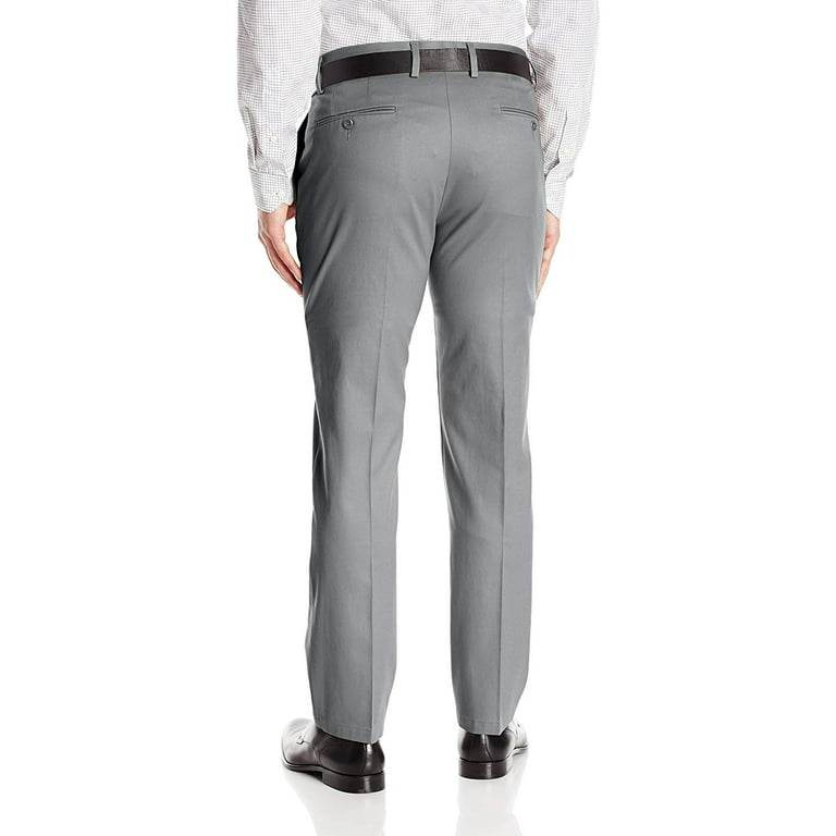 Boltini Italy Men's Flat Front Slim Fit Slacks Trousers Dress Pants (Light  Gray, 38x30)