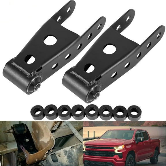 2"-3" Rear Lowering Drop Shackle Kit For 1999-2019 Chevy Silverado 1500