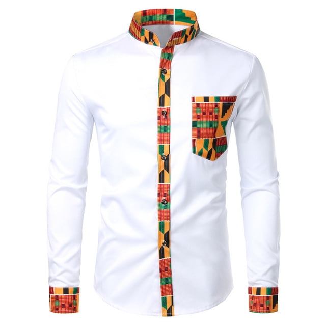 2025 Body à Manches Longues pour Hommes, Imprimé Patchwork, Chemise Habillée à Boutons