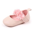 thumbnail image 5 of Zanarzt Infant Mary Jane Baby Girls Mary Jane Flats with Bowknot Ballet Slippers Toddler First Walkers Infant Princess Wedding Dress Shoes Pink,US 4, 5 of 8