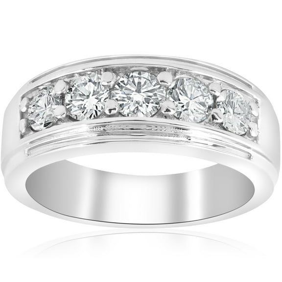 Pompeii 1 ct Mens Diamond Five Stone Wedding Ring Platinum (G/H,I1)