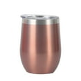 thumbnail image 2 of Paquete de 2 copas de vino de acero inoxidable aisladas con tapa, regalo de camping para mujeres, 2 of 8