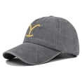 thumbnail image 2 of ¡Gran venta! Yellowstone Dutton Ranch Hat Gorra de béisbol con cola de caballo cruzada Sombrero protector solar bordado al aire libre desgastado Gorra de color sólido, 2 of 2