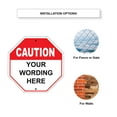 thumbnail image 3 of Caution Your Own Wording Here Novelty Display Outdoor Indoor Unique Aluminum Metal Sign 12"x12", 3 of 5