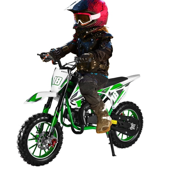 Dirt Bike for Kids, Dirt Bike Gas 49CC 2-Stroke Mini Motorcycle, 10" Off-Road Tires, Front and Rear Disc Brakes, Gift for Boys, Outdoor Fun for Ages 5-12