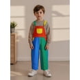 thumbnail image 6 of BemeyourBBs Kids Toddler Baby Boy Girl Denim Overalls Jumpsuit Contrast Color Sleeveless Square Neck Full Length Bib Overall Romper with Adjustable Shoulder Strap, 6 of 9