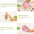 thumbnail image 4 of 3 Packs of Wood Pulp Cotton Dishwashing Sponge 3.54x2.56 Inch Dishwashing Sponge Household Cleaning Sponge Kitchen Utensils Clean Use Beautiful Pink Christmas Little Green Dinosaurtree, 4 of 7